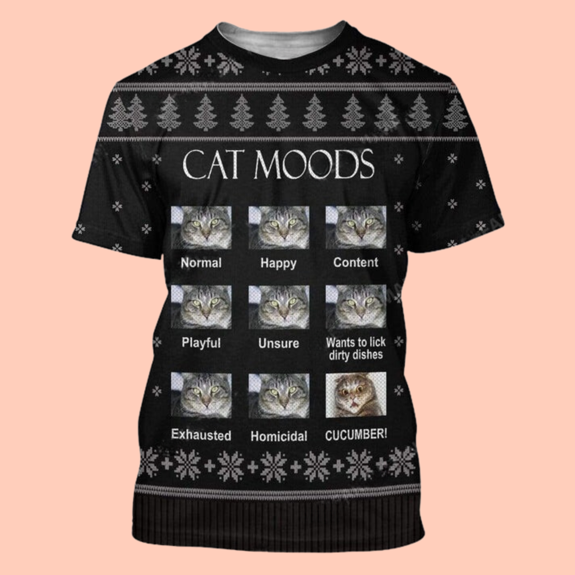 Emotions Cat Mood 3D Cat T-Shirt / Hoodie / Sweatshirt / Zipper Hoodie - Gift For Cat's Lovers