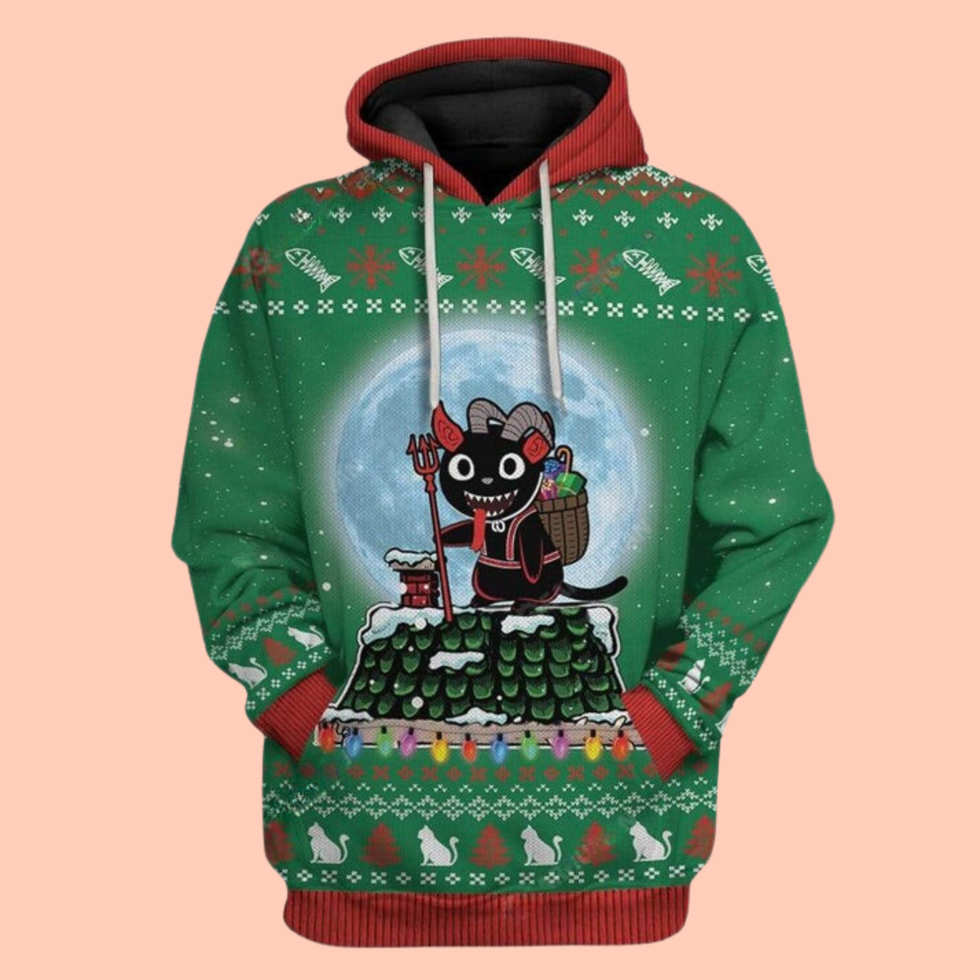 Demon Puss Christmas 3D T-Shirt / Hoodie / Sweatshirt / Zipper Hoodie - Gift For Family's Member