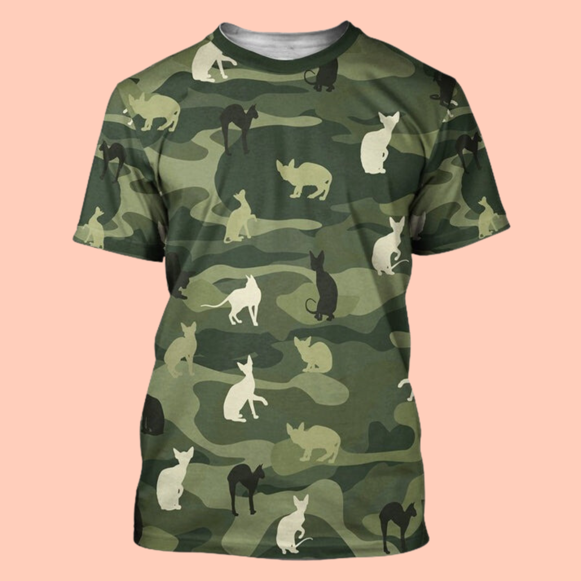 Camouflage Sphynx Cat 3D Cat T-Shirt / Hoodie / Sweatshirt / Zipper Hoodie - Gift For Cat's Lovers