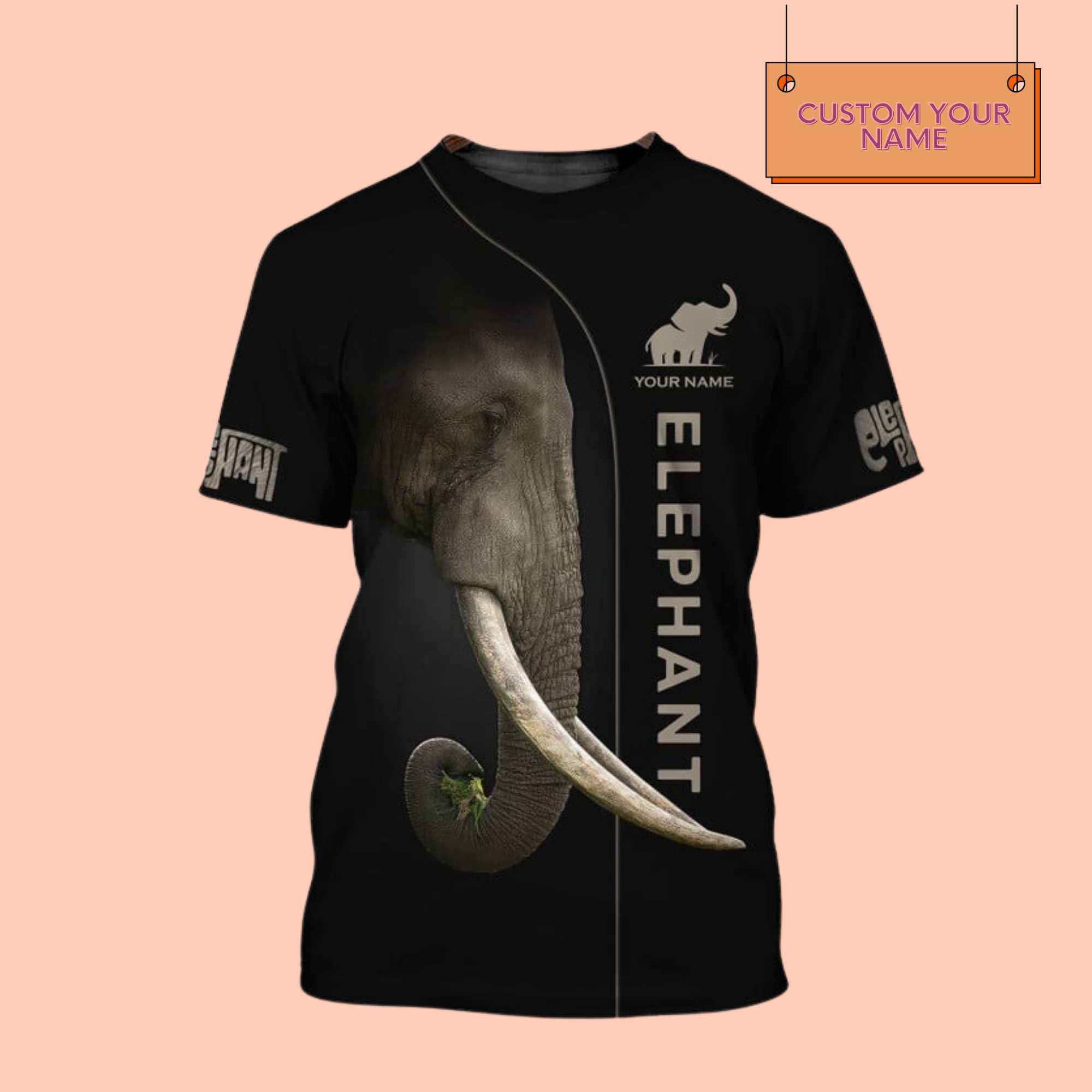 Personalized Big Elephant Custom Name 3D T-Shirt / Hoodie / Sweatshirt / Zipper Hoodie / Fleece Zipper / Bomber / Hawaiian Shirt / Polo Shirt - Gift For Elephant Lovers