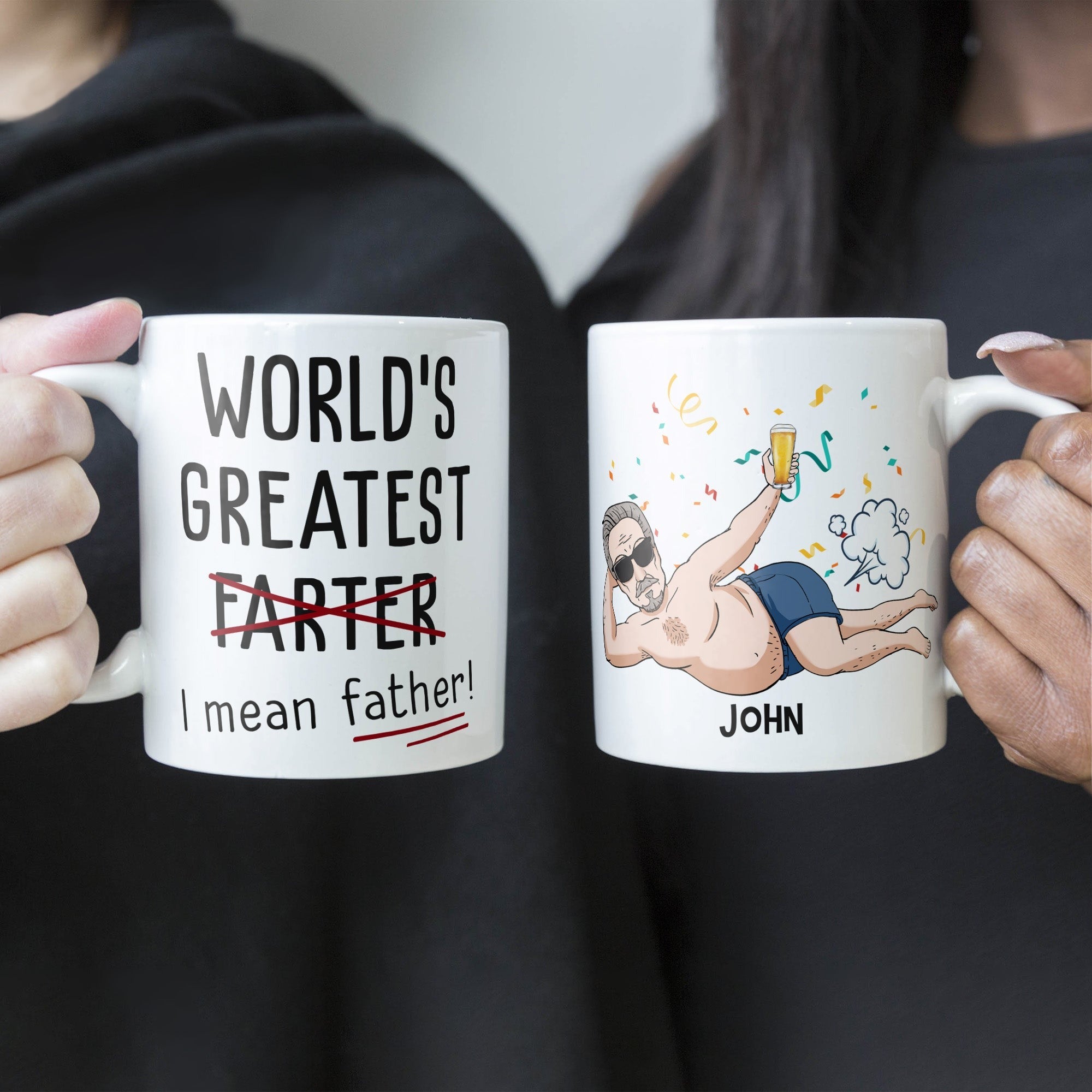 Funny Best Dad World's Greatest Farter I Mean Father Personalized Mug