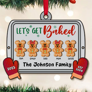 Personalized Let's Get Baked Family Wood Ornament - Gift For Christmas