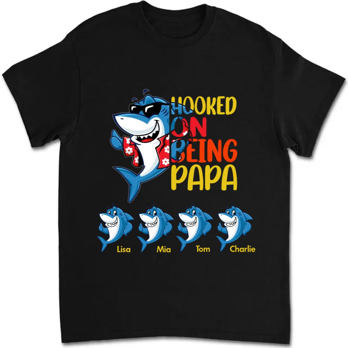Personalized Grandpa Shark Shirt Father's Day Personalized Shirt For Birthday Gift