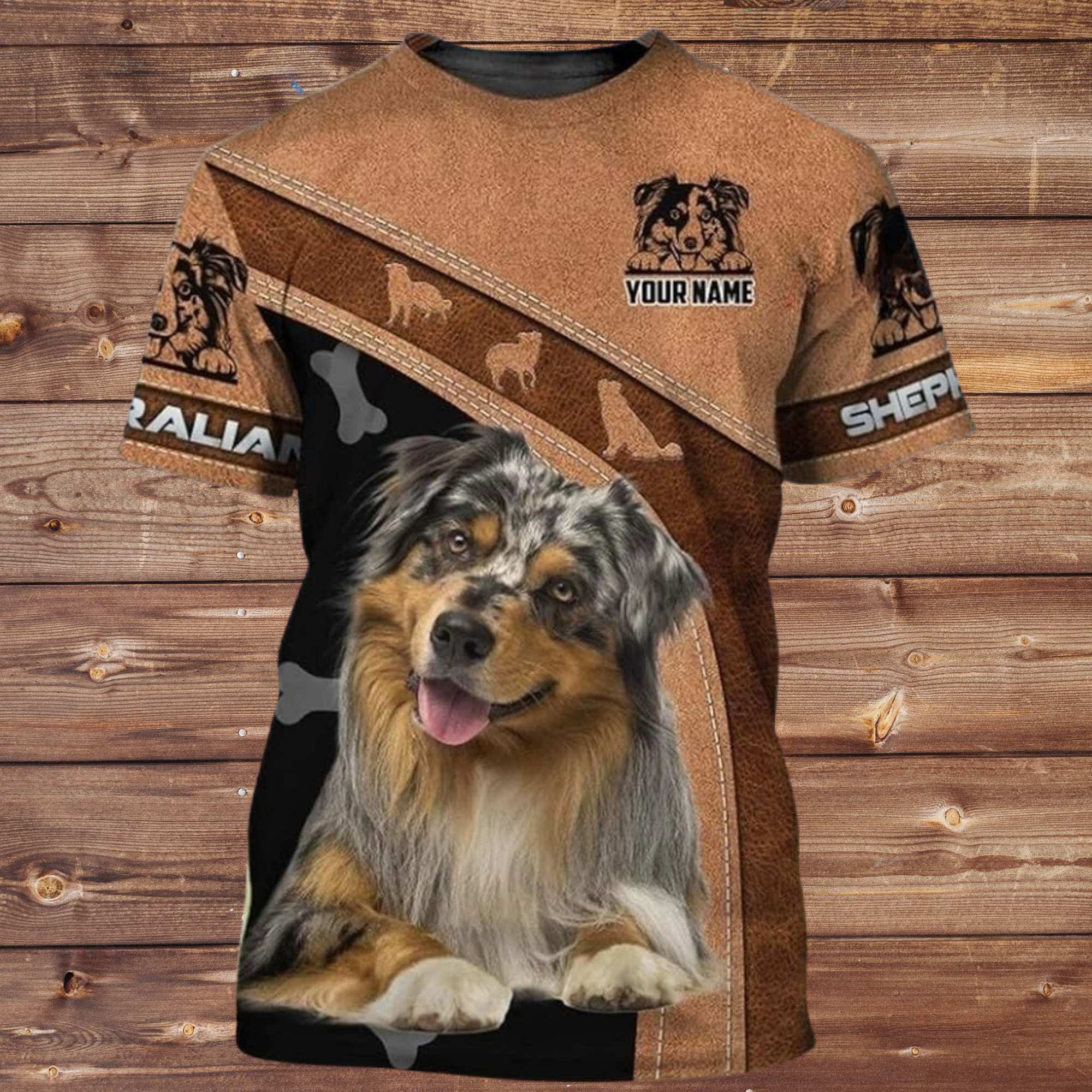 Personalized Frenchie Australian Shepherd 3D T-Shirt - Gift For Dog's Lovers