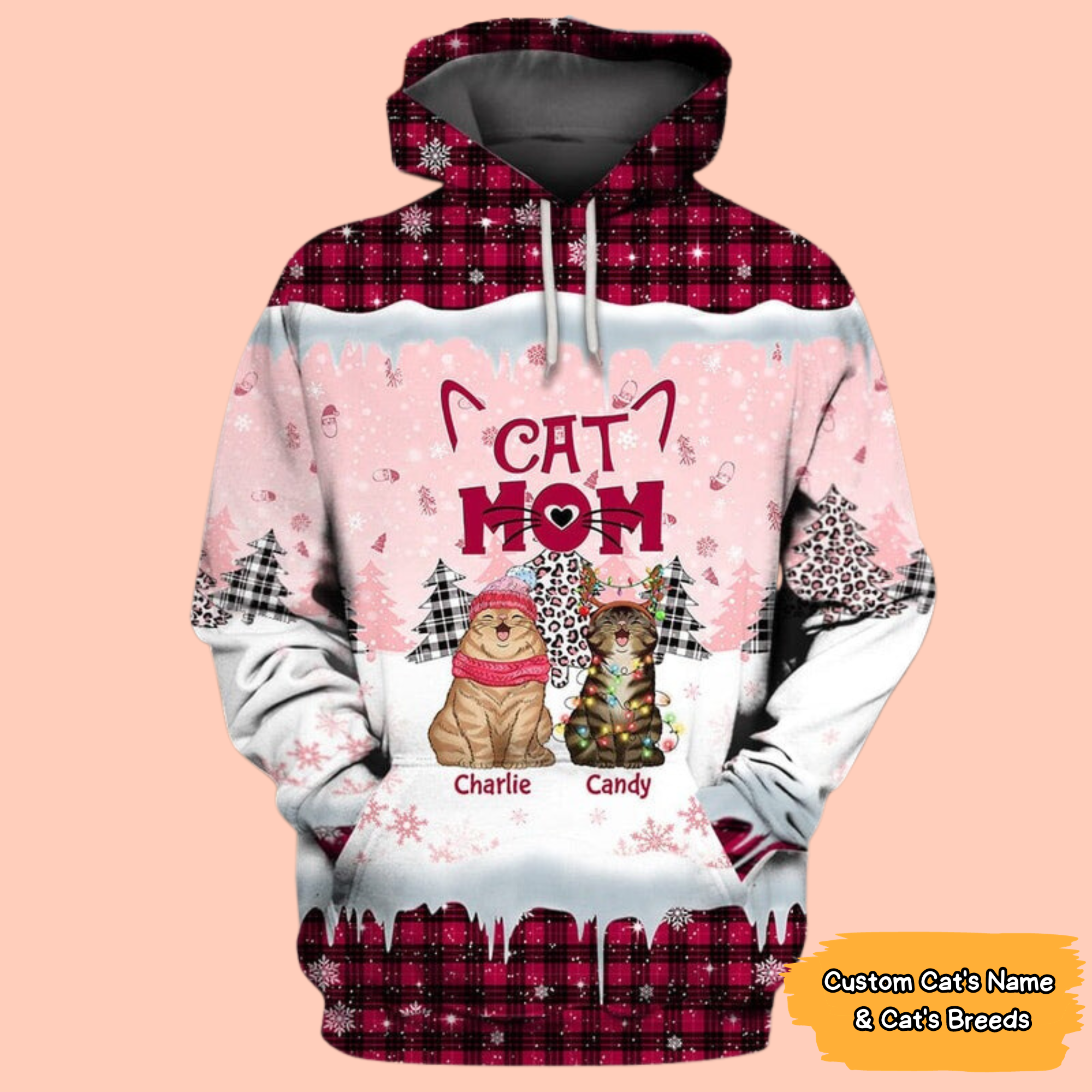 Meowy Christmas Loves Cute Laughing Cats 3D Cat T-Shirt/ Hoodie/Sweatshirt - Gift For Chrismast