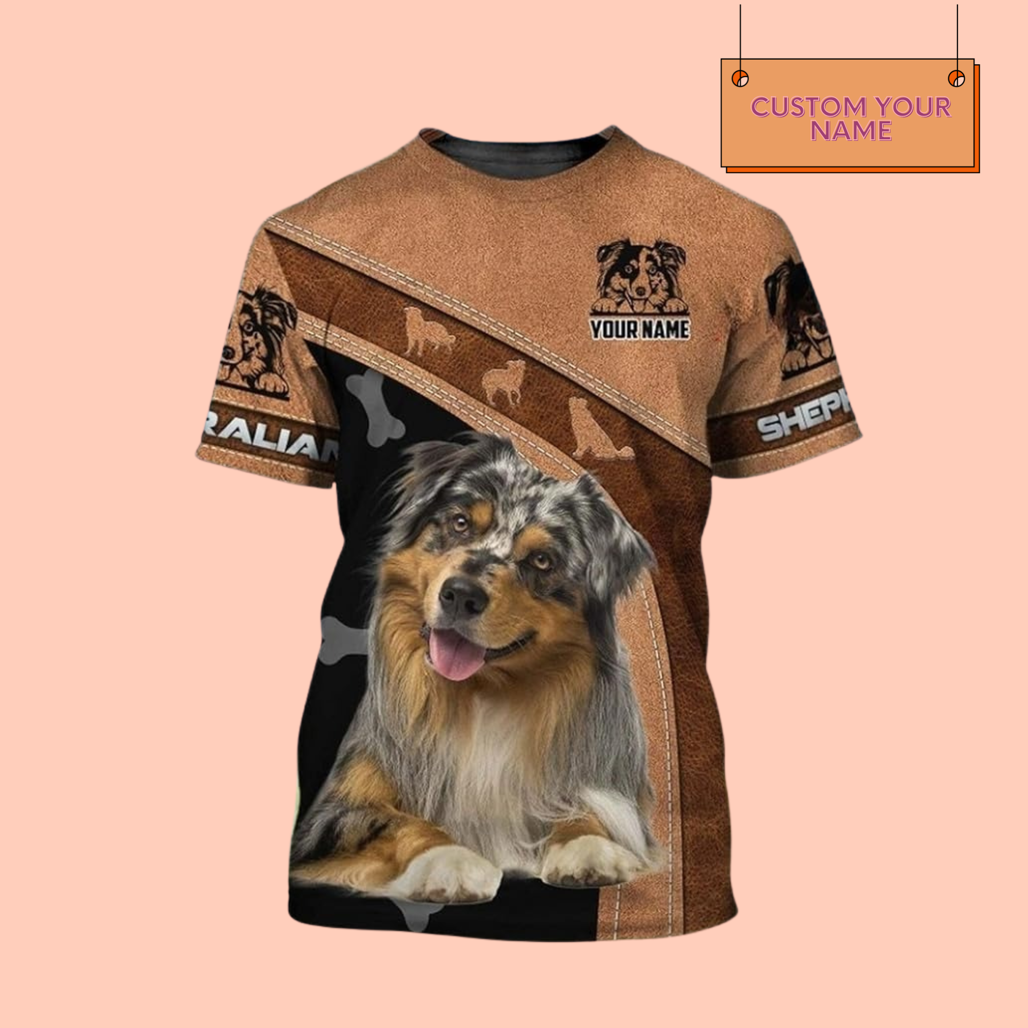 Personalized Frenchie Australian Shepherd 3D T-Shirt - Gift For Dog's Lovers