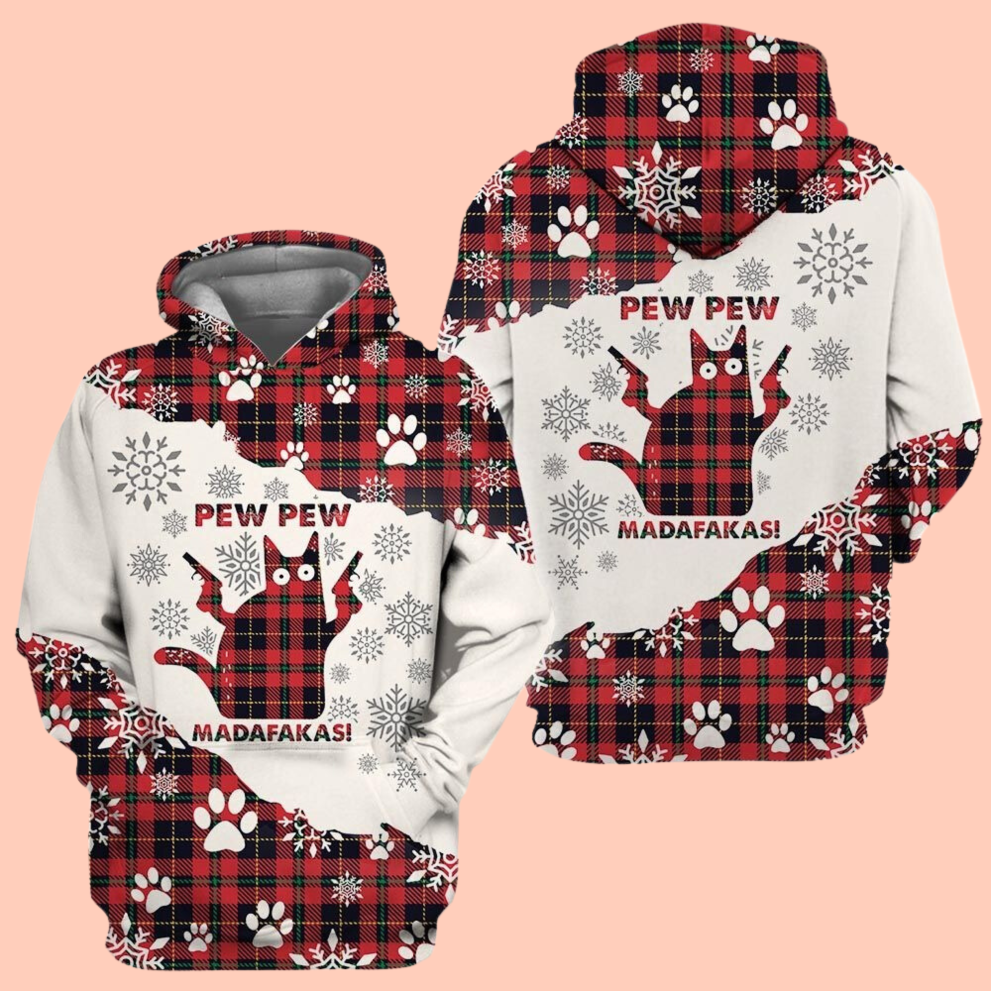 Pew Pew MADAFAKAS 3D Cat T-Shirt / Hoodie / Sweatshirt / Zipper Hoodie - Gift For Cat's Lovers