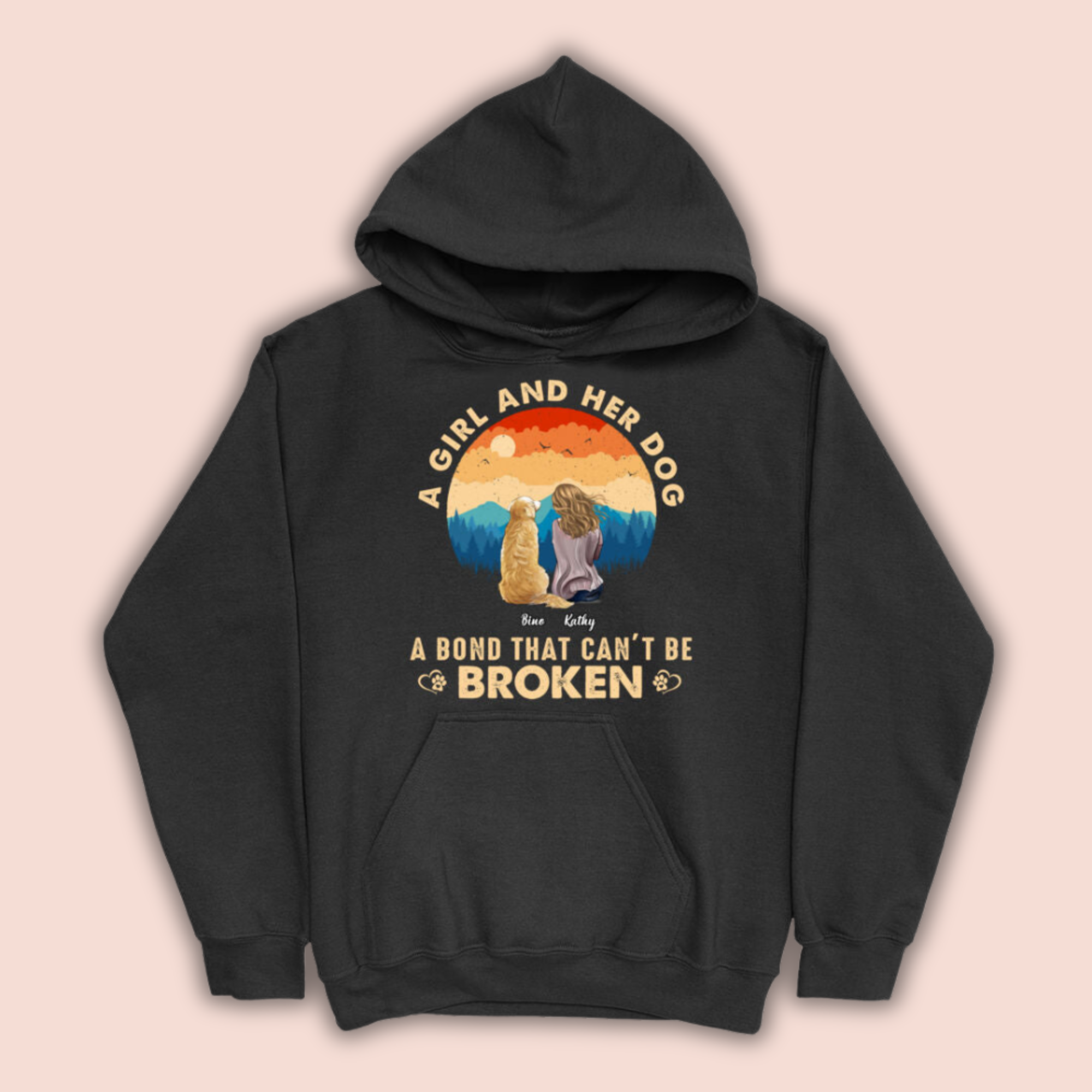 Personalized A Girl and Her Dog A Bond That Can't Be Broken T-shirt / Hoodie Gift For Dogs Lovers