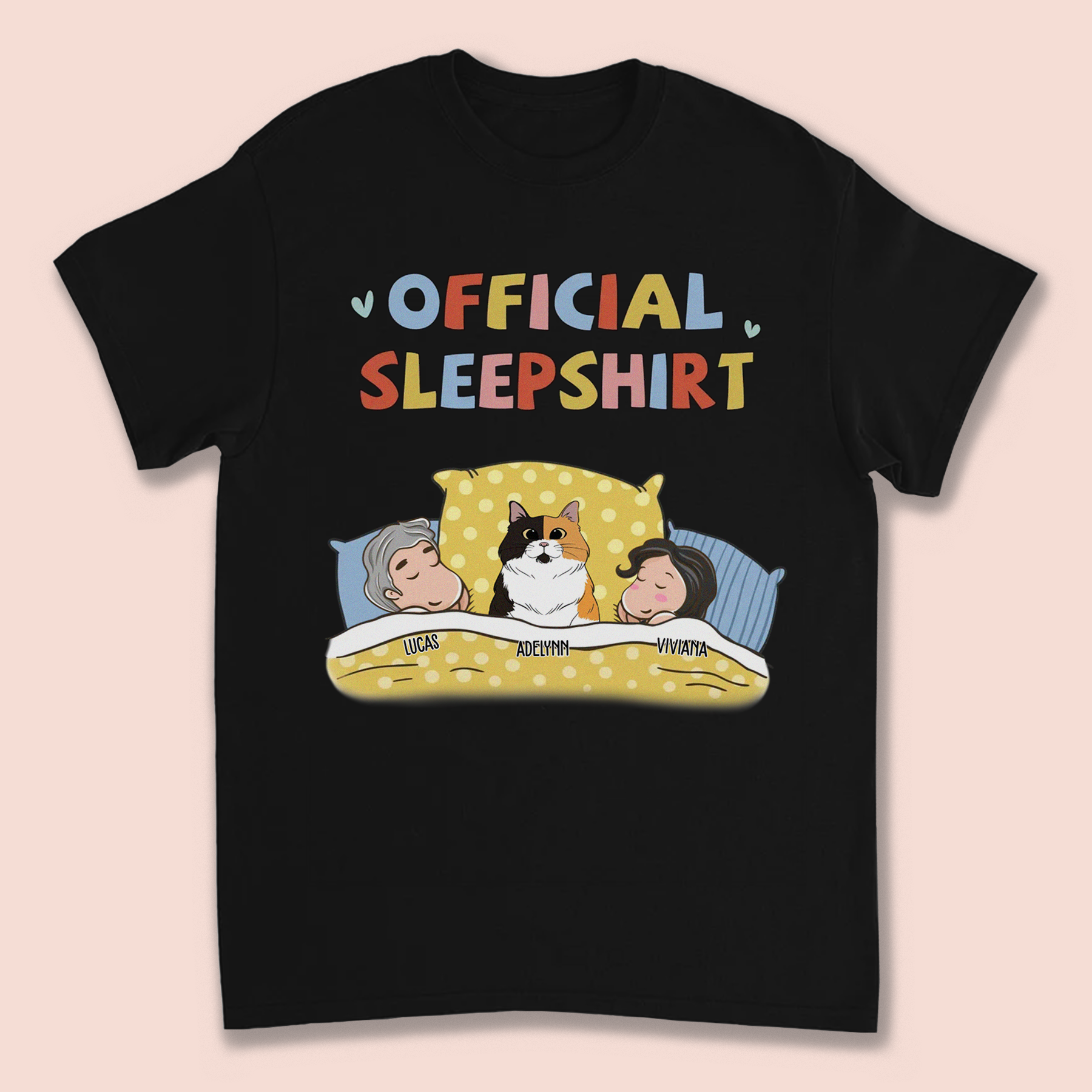 Personalized Sleeping Pet Sleepshirt Couple T-shirt / Hoodie / Sweatshirt Gift For Couple