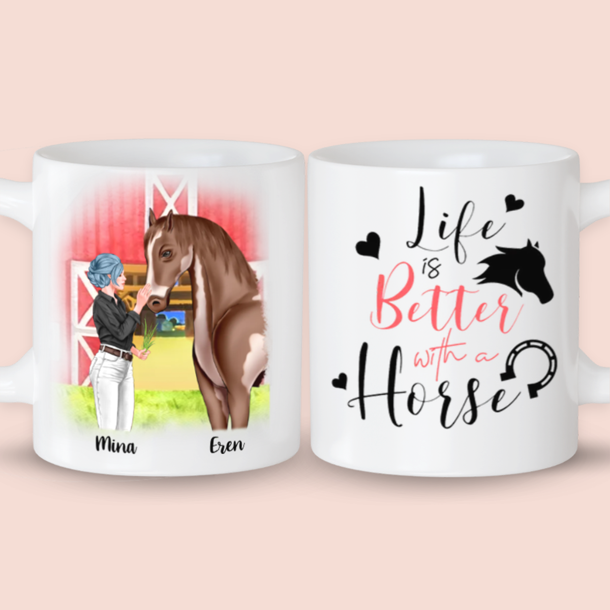 Personalized Life Is Better With Horses Mug