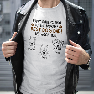 Personalized Dog Dad Happy Father's Day T-shirt Gift for Father's Day
