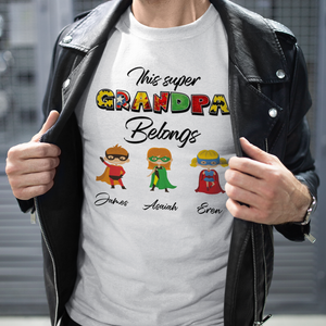 Personalized Super Grandpa T-shirt / Hoodie / Sweatshirt Gift for Father's Day