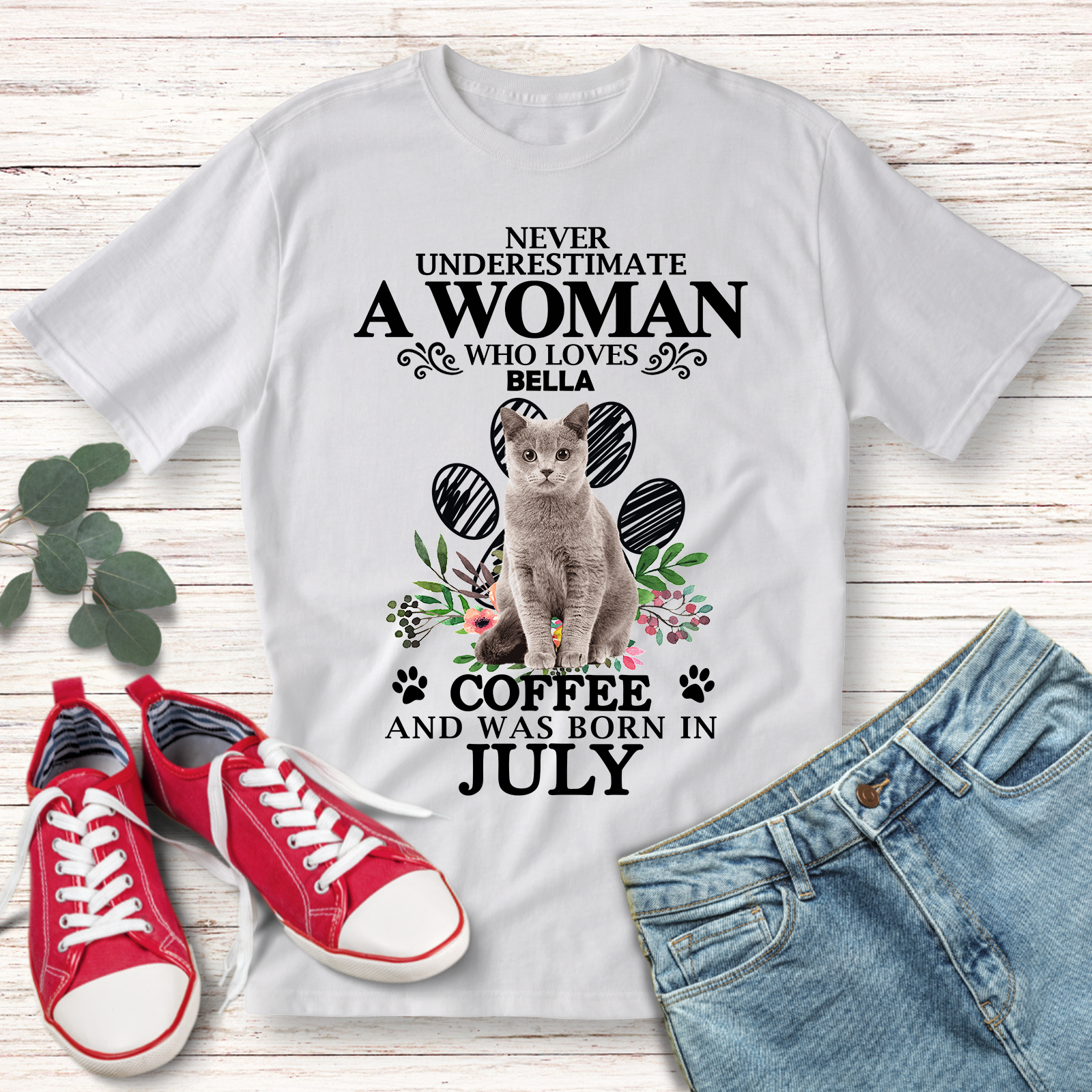Custom Photo Never Underestimate a Woman Who Loves T-shirt / Hoodie / Sweatshirt Gift for Dog Cat Lovers
