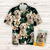 Custom Pet Photo Green Leaves and Flowers Pattern Hawaiian Shirt Gift for Dog Cat Lovers