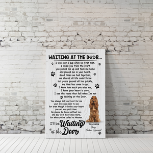Personalized I'll be Waiting at the Door Poster Adorable Gift for Dog Lovers