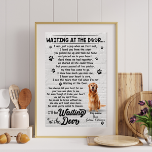 Personalized I'll be Waiting at the Door Poster Adorable Gift for Dog Lovers