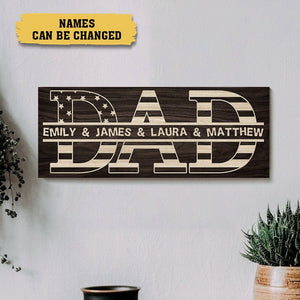 Personalized DAD & Children Names Wooden Sign Best Gift for Father's Day