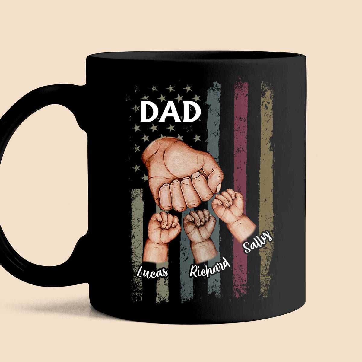 Personalized Black Mug Dad/Papa/Grandpa - Best Gift For Father, Grandpa