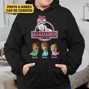 Personalized Mamasaurus & Photo (Version 2) T-Shirt/ Hoodie Best Gift For Mother