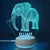 Personalized 3D Stand Elephant Night Lights with Name 7/16 Colors Changing Led Lamp