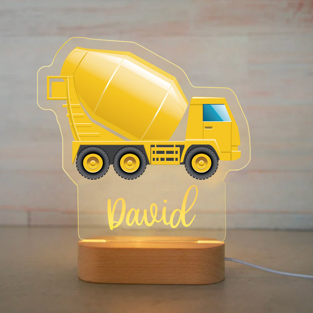 Personalized Tools Car Wood-base Night Light Cement Truck