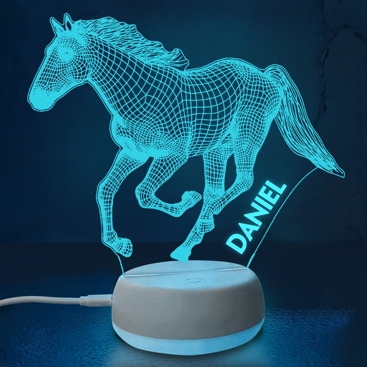 Personalized 3D Horse Night Lights with Name 7/16 Colors Changing Led Lamp