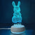 Personalized 3D Bunny Night Lights with Name 7/16 Colors Changing Led Lamp