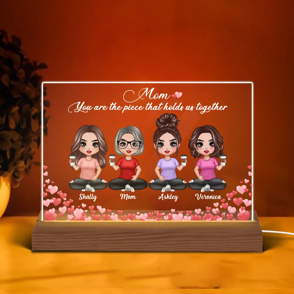 Personalized Mom You Are the Piece Acrylic Plaque LED Light Gift For Mom