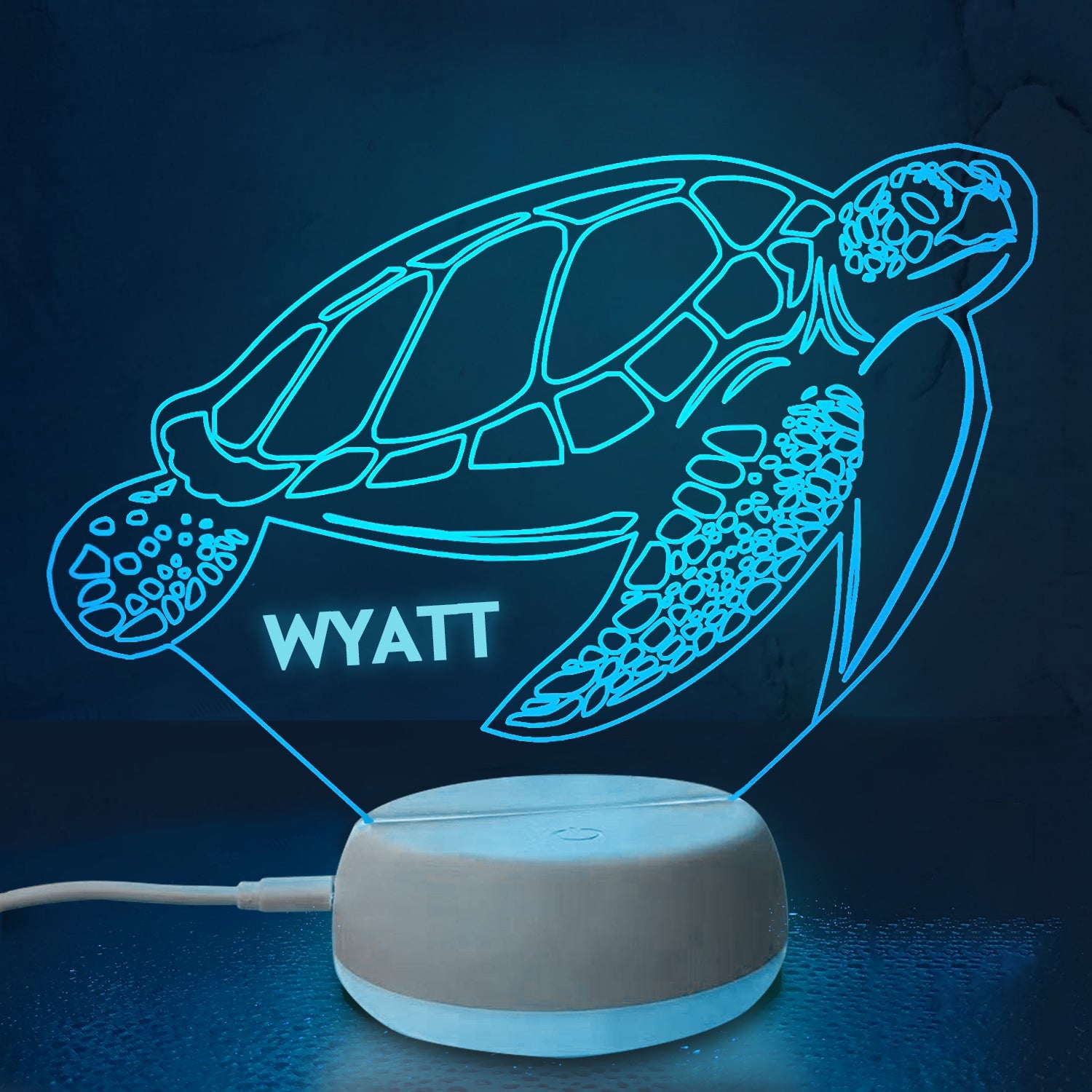 Personalized 3D Turtle Night Lights with Name 7/16 Colors Changing Led Lamp