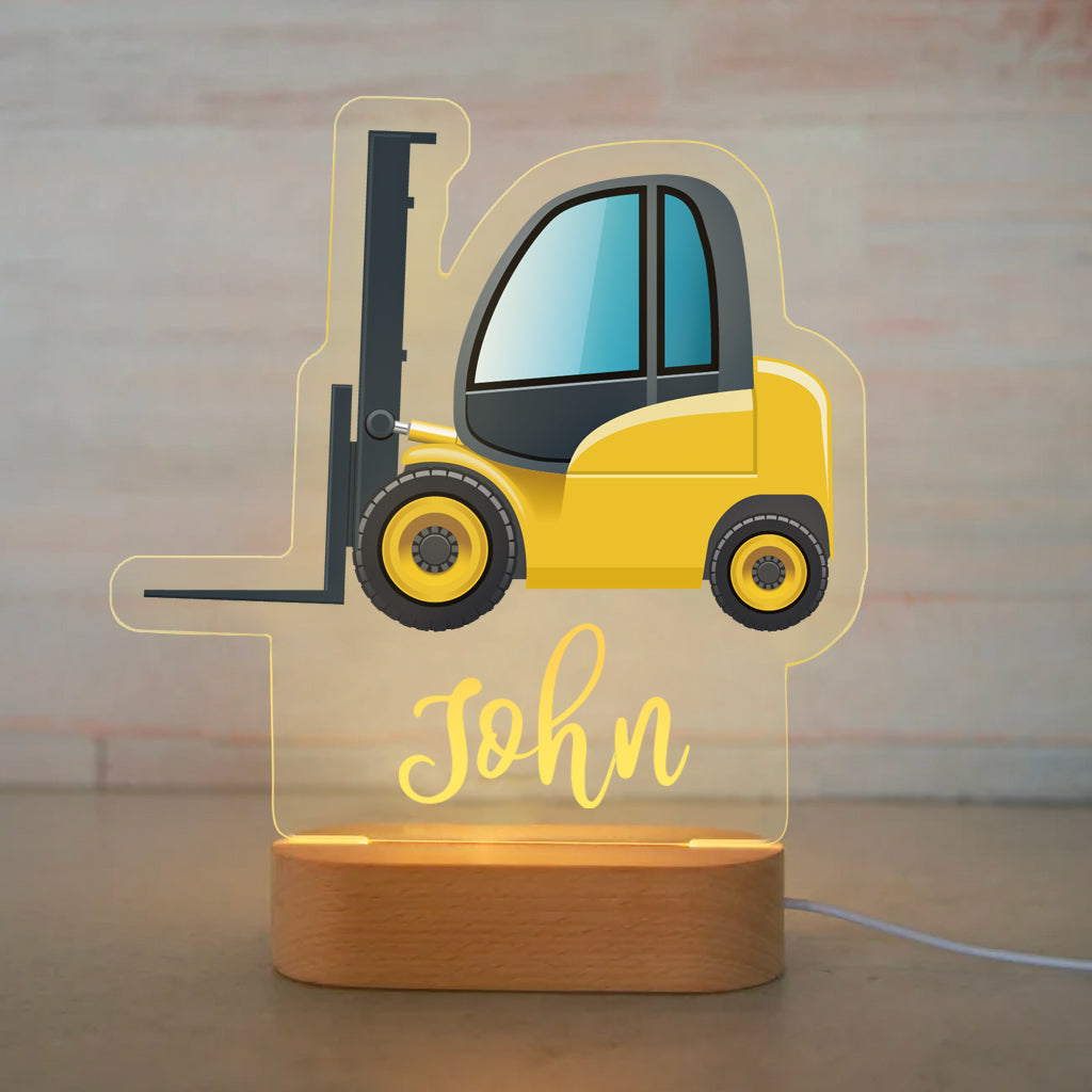 Personalized Tools Car Wood-base Night Light Forklift Truck