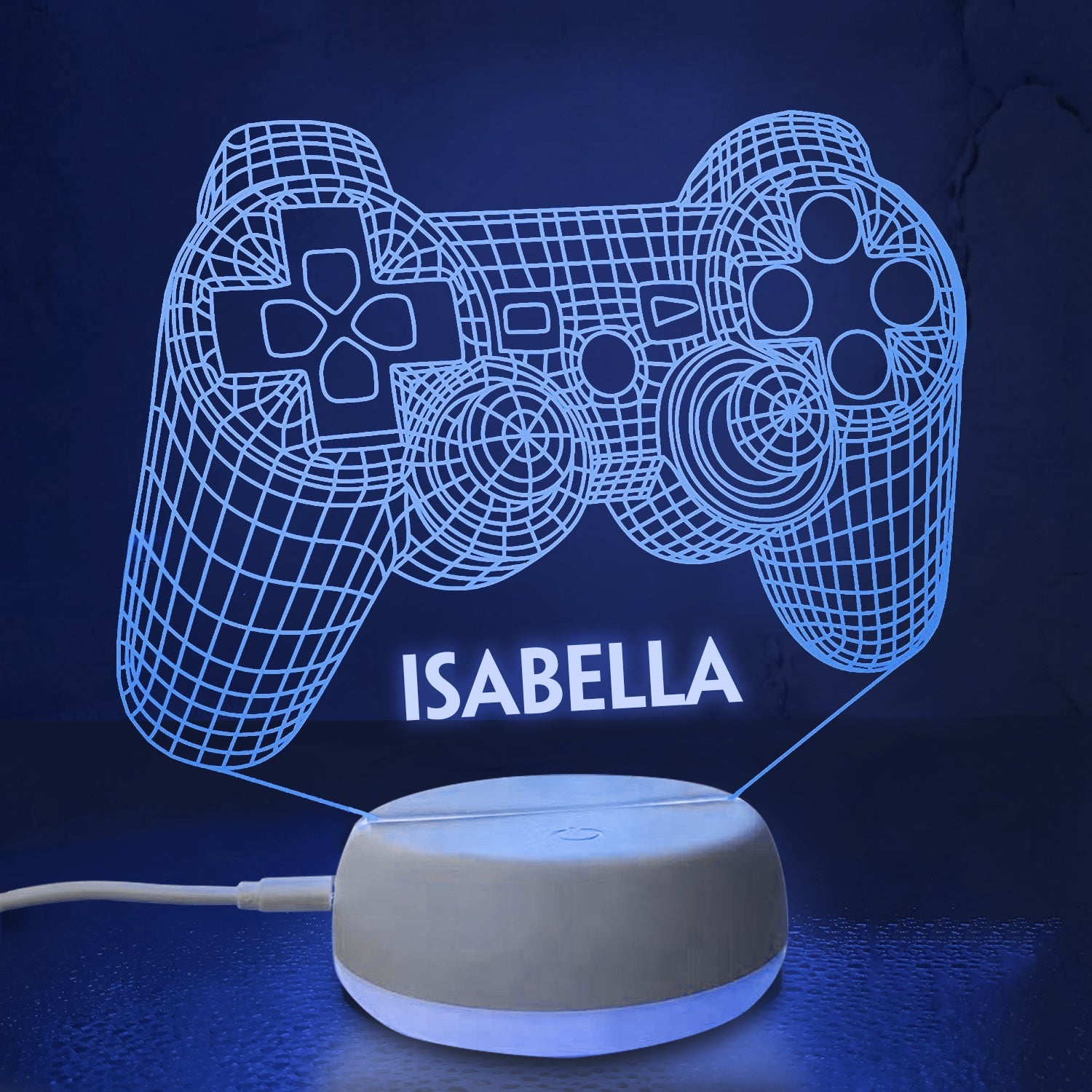 Personalized 3D Gamepad Night Lights with Name 7/16 Colors Changing Led Lamp