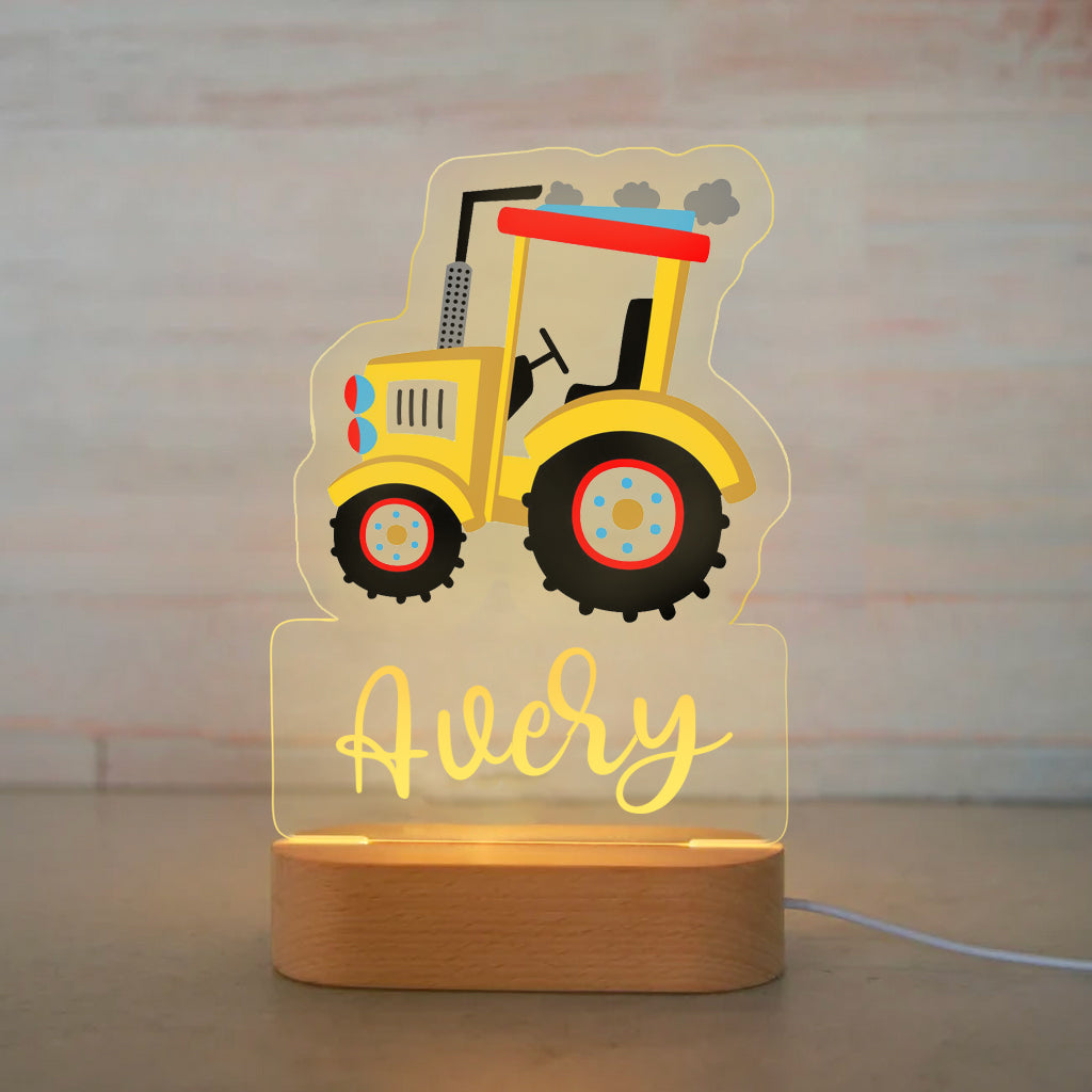 Personalized Tools Car Wood-base Night Light Tractor