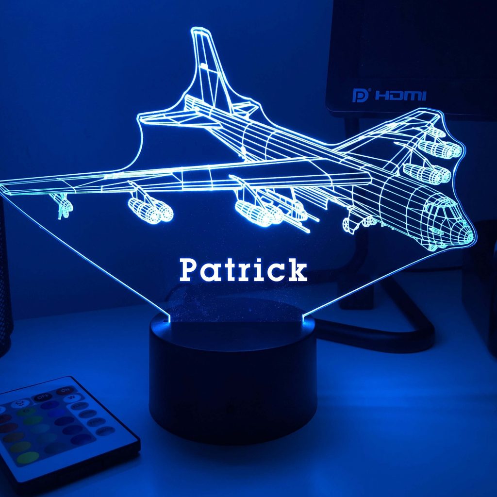 Personalized Aviation Night Lights with Name 7/16 Colors Changing LED Lamp