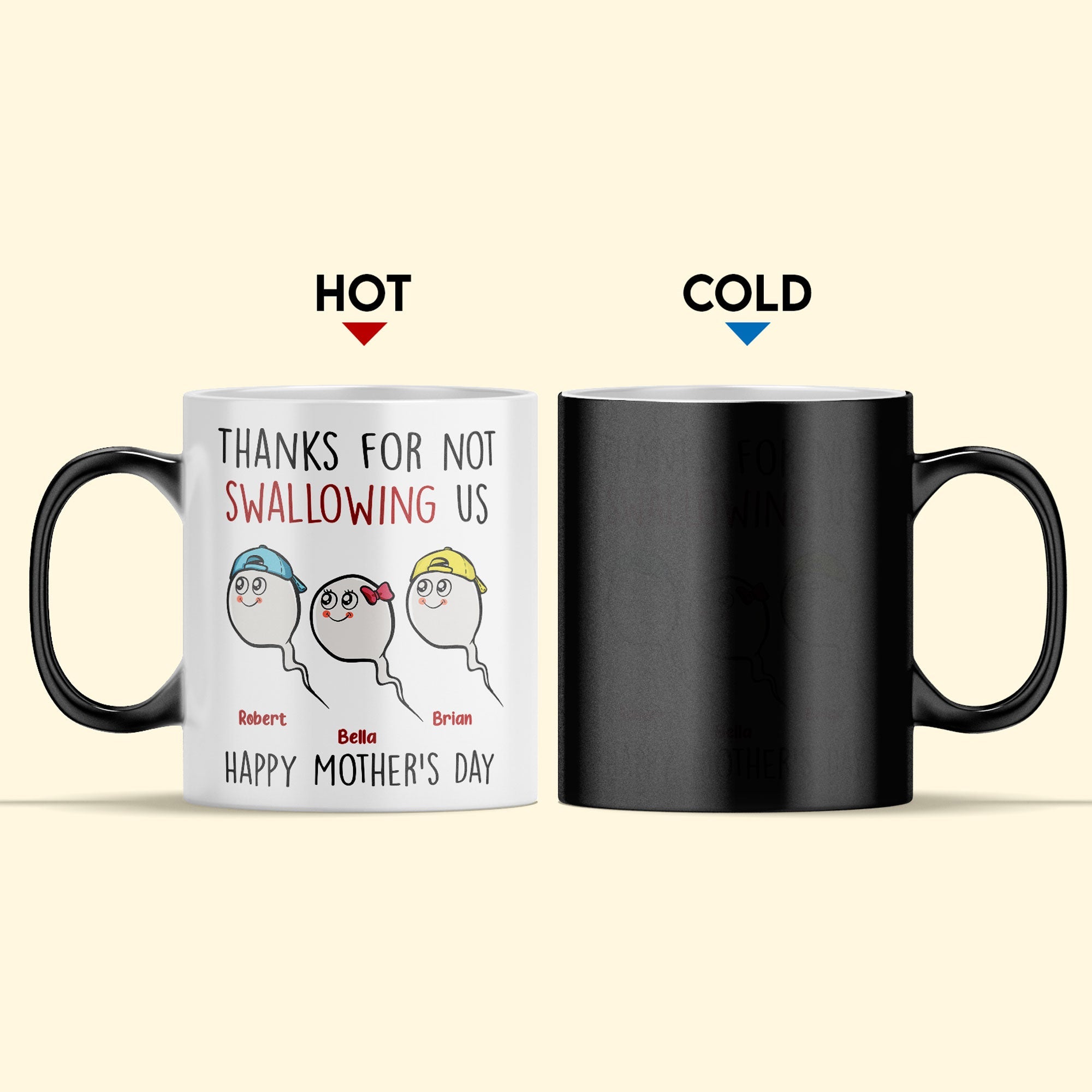Personalized Thanks For Not Swallowing Us Color Changing Mug Gift For Mom
