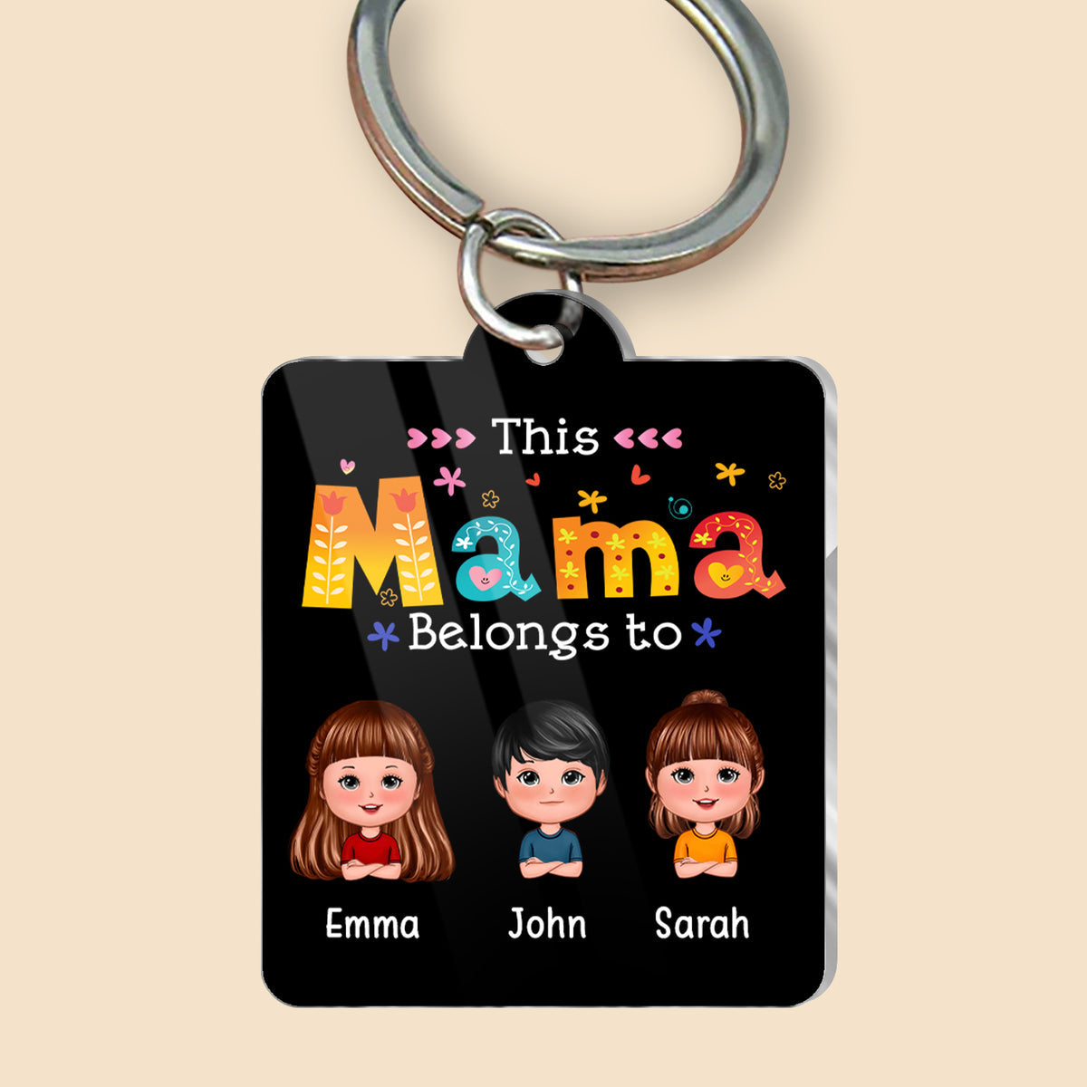 This Mama Belongs To Personalized Acrylic Keychain