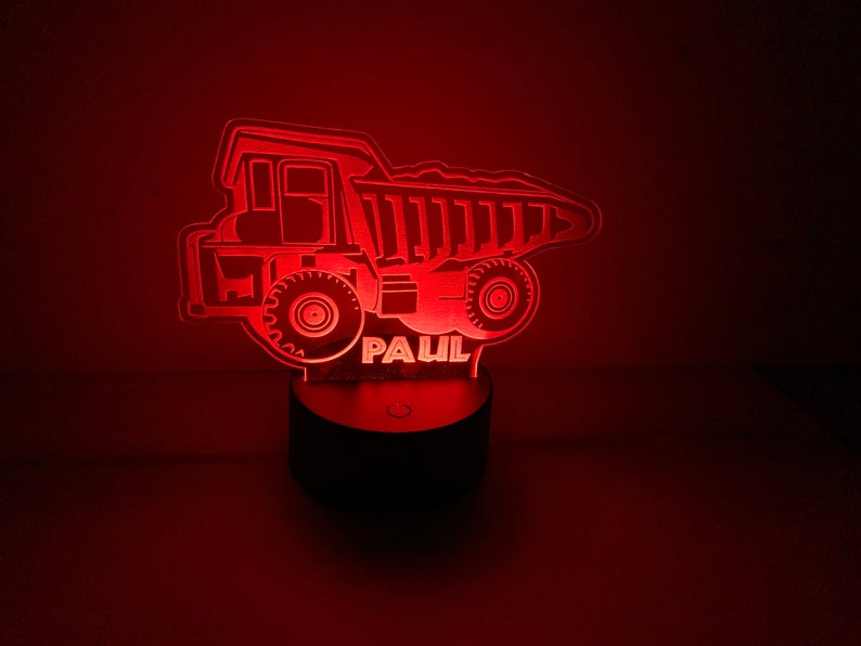 Personalized Truck Night Lights with Name 7/16 Colors Changing LED Lamp NL3019