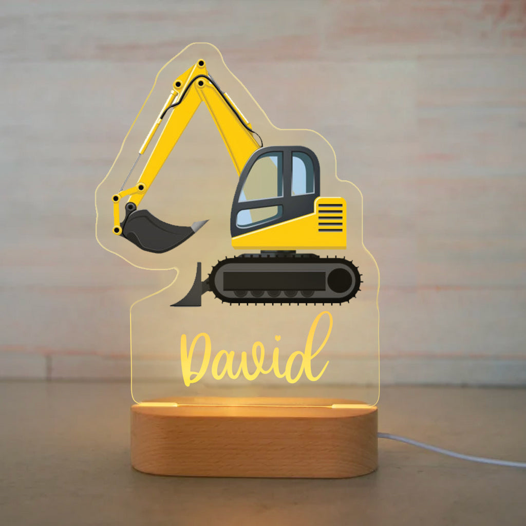 Personalized Tools Car Wood-base Night Light Excavator